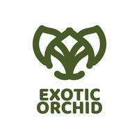 exotic orchid flower flora nature logo concept design illustration vector