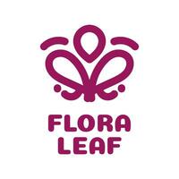 flora hoja flor verde naturaleza logo concepto diseño ilustración vector