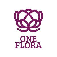 one flower flora nature logo concept design illustration vector
