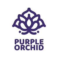 purple orchid flower flora nature logo concept design illustration vector