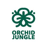 orchid jungle flower flora nature logo concept design illustration vector