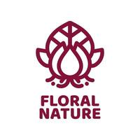 floral flower nature pink logo concept design illustration vector