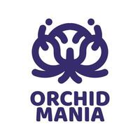 orchid mania flower nature logo concept design illustration vector