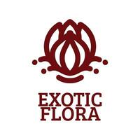 exótico flora flor naturaleza logo concepto diseño ilustración vector