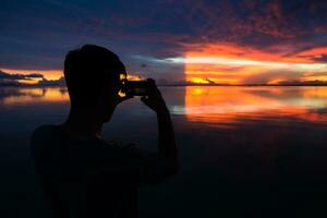 Silhouette of man are photography photo