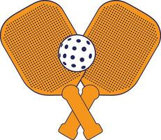 Two colorful pickleball bats vector with white background.