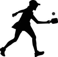 jugar pickleball mujer jugador negro vector. usted lata utilizar eso para gratis. vector