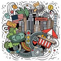 New York cartoon vector doodle illustration