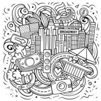 New York cartoon vector doodle illustration