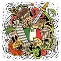 Italy cartoon vector doodle illustration