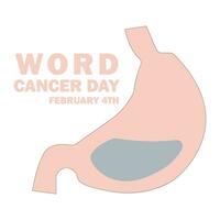 World Cancer Day, stomach cancer, blood test. a vector suitable for education, healthcare and campaigns