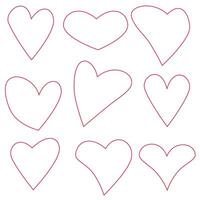Set hearts icons. Vector illustration