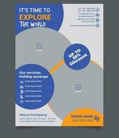 Tourism or Traveling Advertising Services Provide Flyer Template Design vector, Travel Agency Flyer vector