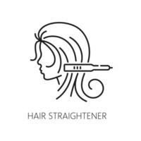 Hair straightener icon for hair care treatment vector