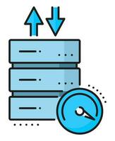 Database network server color icon, cloud storage vector