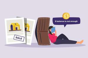 Real estate business concept. Colored flat vector illustration isolated.