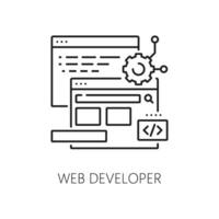 Web developer IT specialist icon of website design vector