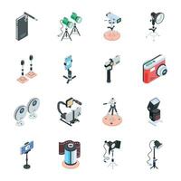 Isometric Icons Depicting Studio Essentials vector