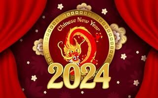 chino nuevo año de el continuar 2024 vector
