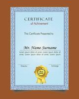 Certificate of achievement template set with gold badge and border, Appreciation and Achievement Certificate Template Design. Elegant diploma certificate template vector