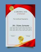 Certificate of achievement template set with gold badge and border, Appreciation and Achievement Certificate Template Design. Elegant diploma certificate template vector