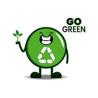 recycle character symbol  mascot design illlustration vector