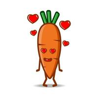 lindo dibujo animado de zanahoria vector