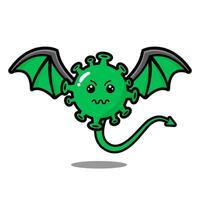 cartoon character of devil pandemic virus. vector