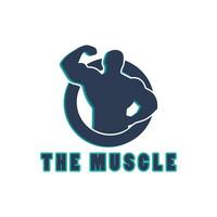 muscle training logo design illlustration vector