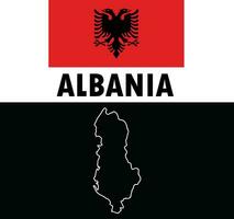 Free vector Albanian flag and outline