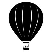 Vector illustration. Silhouette of hot air balloon. Air transport for travel. Isolated on white and Gray background.