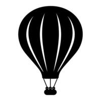 Vector illustration. Silhouette of hot air balloon. Air transport for travel. Isolated on white and Gray background.