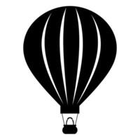 Vector illustration. Silhouette of hot air balloon. Air transport for travel. Isolated on white and Gray background.