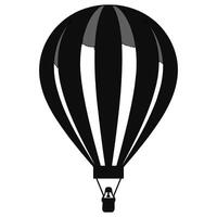 Vector illustration. Silhouette of hot air balloon. Air transport for travel. Isolated on white and Gray background.