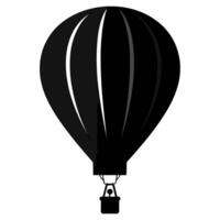 Vector illustration. Silhouette of hot air balloon. Air transport for travel. Isolated on white and Gray background.