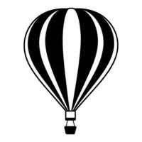 Vector illustration. Silhouette of hot air balloon. Air transport for travel. Isolated on white and Gray background.