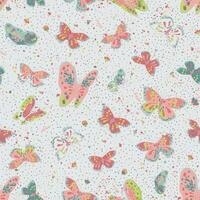 Hand drawn colorful Butterfly seamless pattern background vector