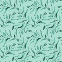 Moody botanical leaf branches seamless pattern vector