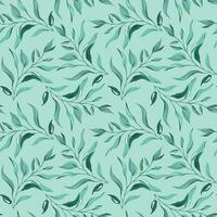 Moody botanical leaf branches seamless pattern vector