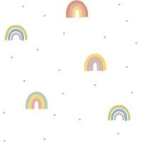 Hand drawn cute abstract boho rainbow seamless pattern vector