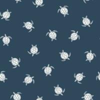 Cute hand drawn turtle seamless pattern vector