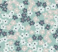 Unique nostalgic ditsy flower seamless pattern with abstract texture vector