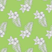 Hand drawn tropical floral seamless pattern vector