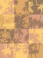 Palm tree on checkered background pattern surface vector