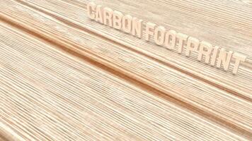 The  carbon footprint wood for climate change or eco concept 3d rendering. photo