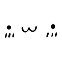 Kawaii's cute face. Manga-style eyes and mouth. Funny cartoon Japanese emoticon in different expressions, mega Big Set. Expression anime character and emoticon face illustration. Background. Print. vector