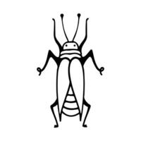 Hand-Drawn Insect Doodle Illustration. Insect or Bug Cartoon In Line Style Isolated In White Background. Insect Cartoon for Coloring Book vector