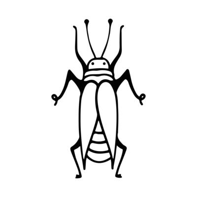 Hand-Drawn Insect Doodle Illustration. Insect or Bug Cartoon In Line Style Isolated In White Background. Insect Cartoon for Coloring Book