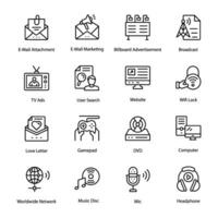 Pack of Social Media Links Icons vector