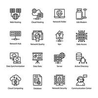 Computer Storage Line Vector Icons